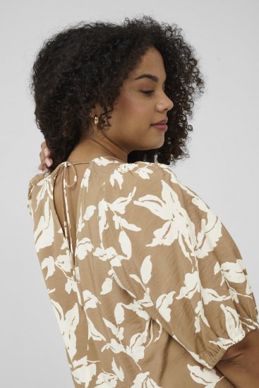 Kaffe Curve Marla Dress Oak Chalk Leaf - Midimekot - 