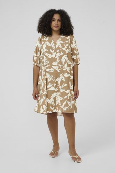 Kaffe Curve Marla Dress Oak Chalk Leaf - Midimekot - 