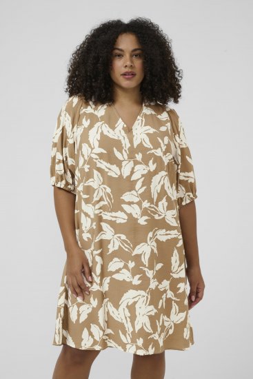 Kaffe Curve Marla Dress Oak Chalk Leaf - Midimekot - 
