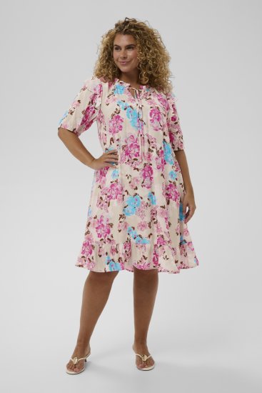 Kaffe Curve Hayley Dress Multi Color Flower - Midimekot - 