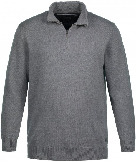 JP1880 Sweater Quarter Zipper Grey - Hupparit ja collegepaidat - Miesten hupparit ja collegepaidat isot koot
