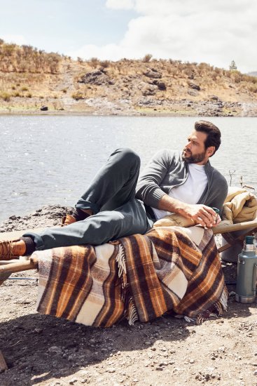 JP1880 Cardigan Knitted with Zipper Grey - Hupparit ja collegepaidat - Miesten hupparit ja collegepaidat isot koot