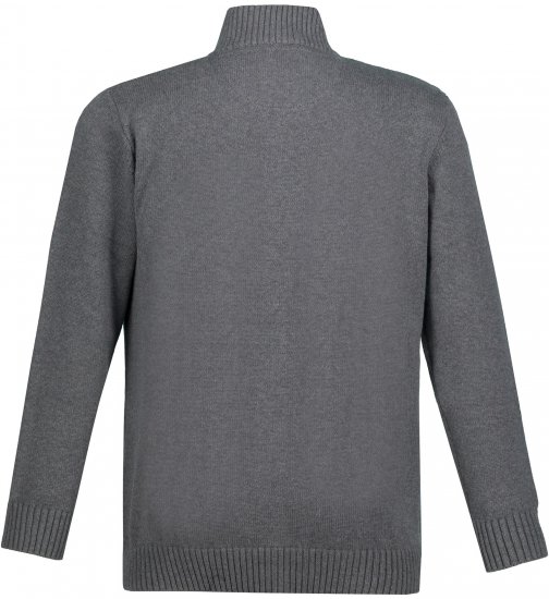 JP1880 Cardigan Knitted with Zipper Grey - Hupparit ja collegepaidat - Miesten hupparit ja collegepaidat isot koot