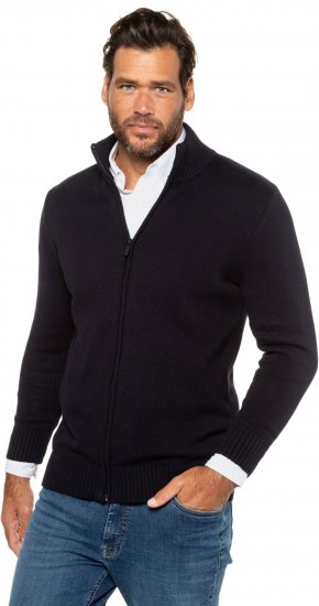 JP1880 Cardigan Knitted with Zipper Navy - Hupparit ja collegepaidat - Miesten hupparit ja collegepaidat isot koot