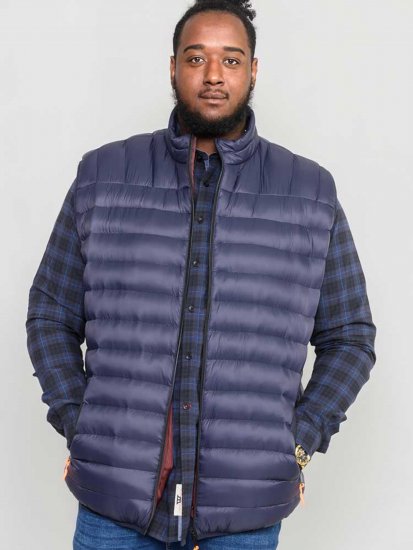 D555 WICKHAM 1 Puffer Gilet with Burgundy Lining Navy - Liivit - Ulkoliivit isoissa kooissa