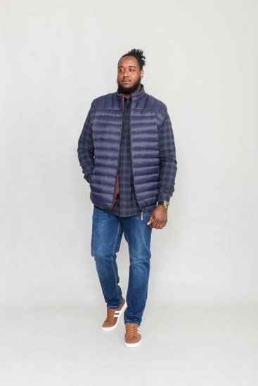 D555 WICKHAM 1 Puffer Gilet with Burgundy Lining Navy - Liivit - Ulkoliivit isoissa kooissa