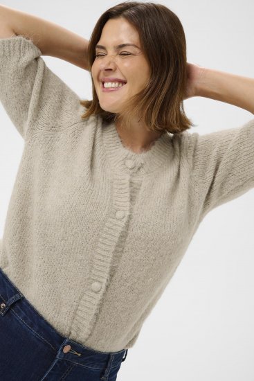 Kaffe Curve Emilia Cardigan Feather Grey Melange - Neuletakit - 