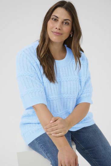 Kaffe Curve Minia Pullover Powder Blue Melange - Neulepaidat - 