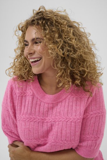 Kaffe Curve Minia Pullover Pink Power Melange - Neulepaidat - 