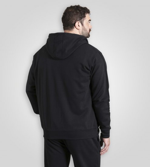 Duke Kenilworth Pin Tuck Sleeves Zip Through Hoodie Dark Navy - Hupparit ja collegepaidat - Miesten hupparit ja collegepaidat isot koot