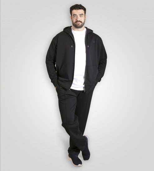 Duke Kenilworth Pin Tuck Sleeves Zip Through Hoodie Dark Navy TALL - TALL collegepaidat - 