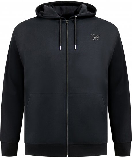 Duke Kenilworth Pin Tuck Sleeves Zip Through Hoodie Dark Navy TALL - TALL collegepaidat - 