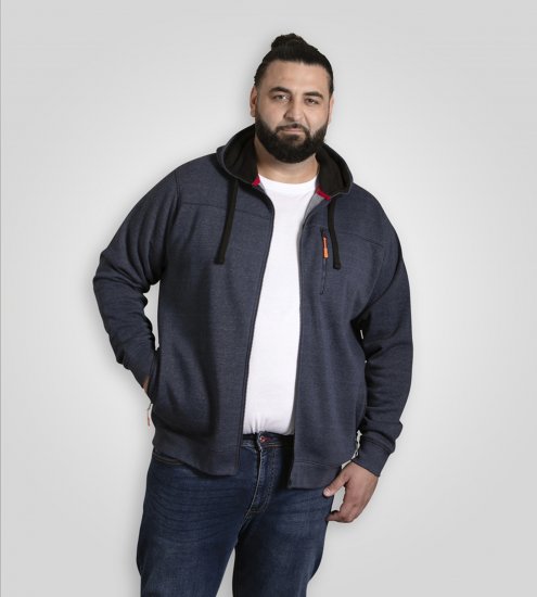 D555 Mansfield Hoodie with Zipper Navy - Hupparit ja collegepaidat - Miesten hupparit ja collegepaidat isot koot