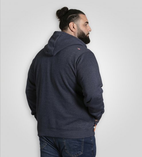D555 Mansfield Hoodie with Zipper Navy - Hupparit ja collegepaidat - Miesten hupparit ja collegepaidat isot koot