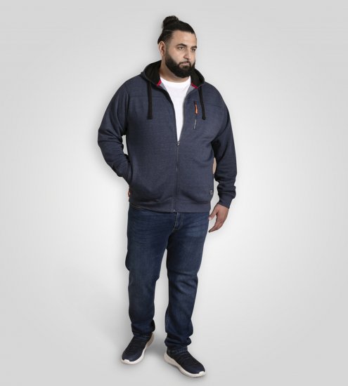 D555 Mansfield Hoodie with Zipper Navy - Hupparit ja collegepaidat - Miesten hupparit ja collegepaidat isot koot