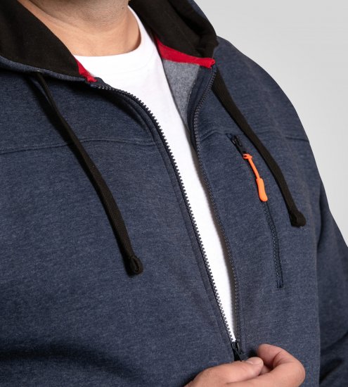 D555 Mansfield Hoodie with Zipper Navy - Hupparit ja collegepaidat - Miesten hupparit ja collegepaidat isot koot