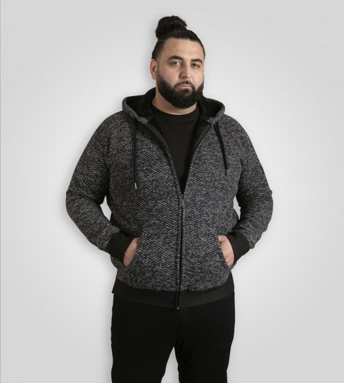 Duke Fareham Bonded Sherpa Lining Knitted Hoodie Grey - Hupparit ja collegepaidat - Miesten hupparit ja collegepaidat isot koot
