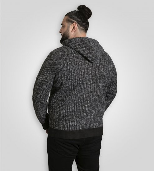 Duke Fareham Bonded Sherpa Lining Knitted Hoodie Grey - Hupparit ja collegepaidat - Miesten hupparit ja collegepaidat isot koot