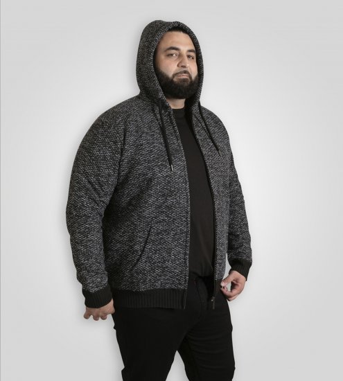 Duke Fareham Bonded Sherpa Lining Knitted Hoodie Grey - Hupparit ja collegepaidat - Miesten hupparit ja collegepaidat isot koot