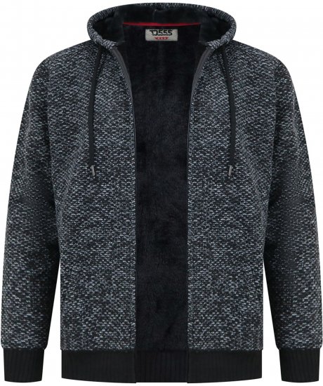 Duke Fareham Bonded Sherpa Lining Knitted Hoodie Grey - Hupparit ja collegepaidat - Miesten hupparit ja collegepaidat isot koot