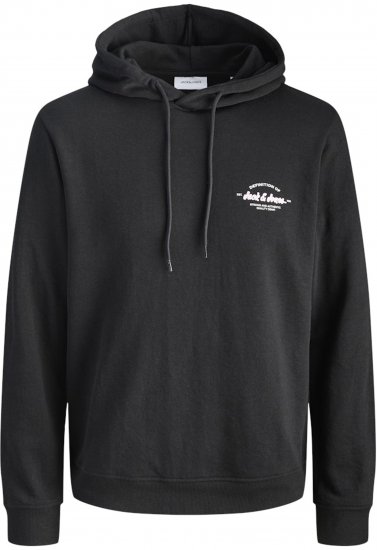 Jack & Jones Brandon Hoodie Black - Hupparit ja collegepaidat - Miesten hupparit ja collegepaidat isot koot
