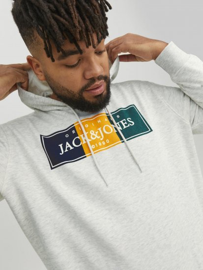 Jack & Jones Codyy Hoodie White - Hupparit ja collegepaidat - Miesten hupparit ja collegepaidat isot koot