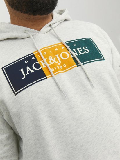 Jack & Jones Codyy Hoodie White - Hupparit ja collegepaidat - Miesten hupparit ja collegepaidat isot koot