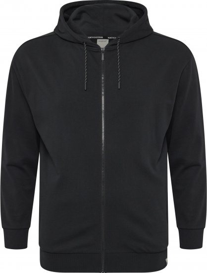 North Latitude Denim Hooded Full-Zip Sweatshirt Black TALL - TALL collegepaidat - 