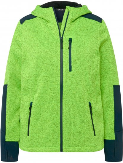 Ulla Popken Contrast Inserts Sweater Knit Hoodie Light Green - Naisten hupparit ja collegepaidat isot koot - 