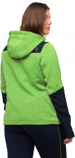 Ulla Popken Contrast Inserts Sweater Knit Hoodie Light Green - Naisten hupparit ja collegepaidat isot koot - 