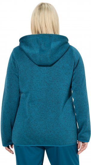 Ulla Popken Sweater Knit Fleece Hoodie Dark Petrol - Naisten hupparit ja collegepaidat isot koot - 