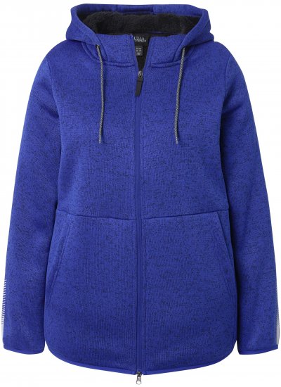 Ulla Popken Sweater Knit Fleece Hoodie Capri Blue - Naisten hupparit ja collegepaidat isot koot - 