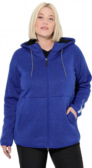 Ulla Popken Sweater Knit Fleece Hoodie Capri Blue - Naisten hupparit ja collegepaidat isot koot - 