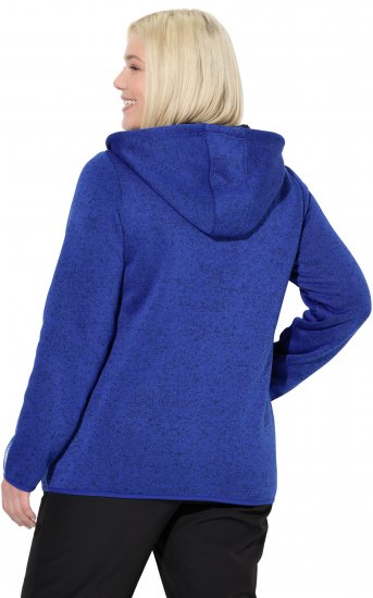 Ulla Popken Sweater Knit Fleece Hoodie Capri Blue - Naisten hupparit ja collegepaidat isot koot - 