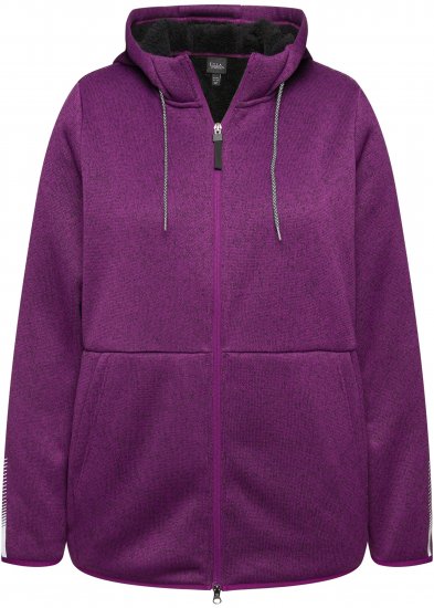 Ulla Popken Sweater Knit Fleece Hoodie Aubergine - Naisten hupparit ja collegepaidat isot koot - 
