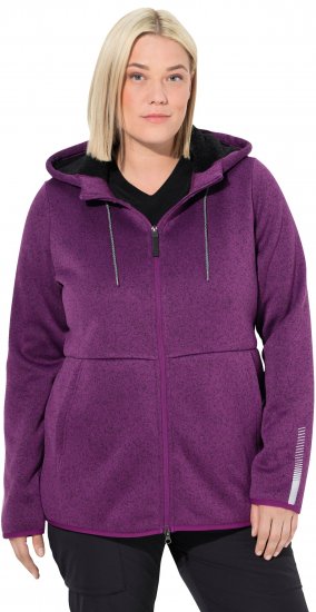 Ulla Popken Sweater Knit Fleece Hoodie Aubergine - Naisten hupparit ja collegepaidat isot koot - 