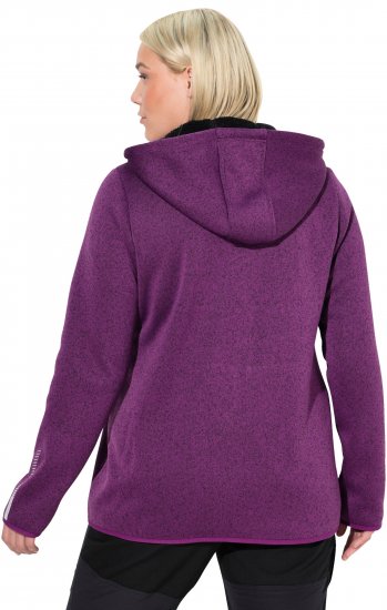 Ulla Popken Sweater Knit Fleece Hoodie Aubergine - Naisten hupparit ja collegepaidat isot koot - 