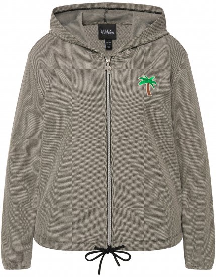 Ulla Popken Drawstring Hem Zip-Up Hoodie Grey - Naisten hupparit ja collegepaidat isot koot - 