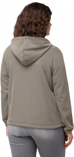 Ulla Popken Drawstring Hem Zip-Up Hoodie Grey - Naisten hupparit ja collegepaidat isot koot - 