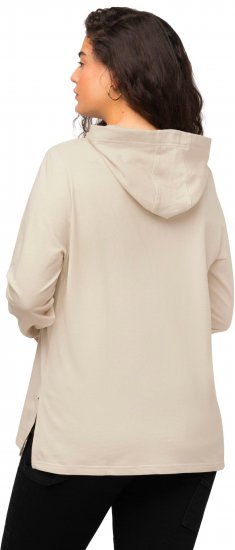 Ulla Popken REBEL LOVE Long Sleeve Graphic Hoodie Vanilla - Naisten hupparit ja collegepaidat isot koot - 