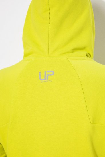 Ulla Popken Zippered Pocket and Reflective Piping Hoodie Green Apple - Naisten hupparit ja collegepaidat isot koot - Mukavat collegepaidat, huput ja neuleet