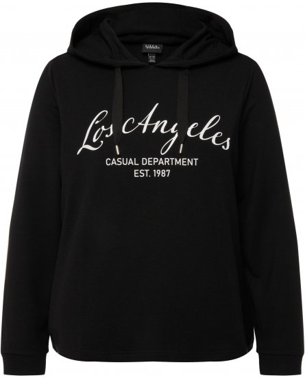 Ulla Popken City Name Graphic Hoodie Black - Naisten hupparit ja collegepaidat isot koot - 
