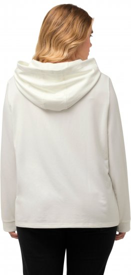 Ulla Popken City Name Graphic Hoodie Off-White - Naisten hupparit ja collegepaidat isot koot - 