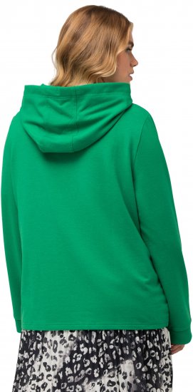 Ulla Popken City Name Graphic Hoodie Emerald Green - Naisten hupparit ja collegepaidat isot koot - 
