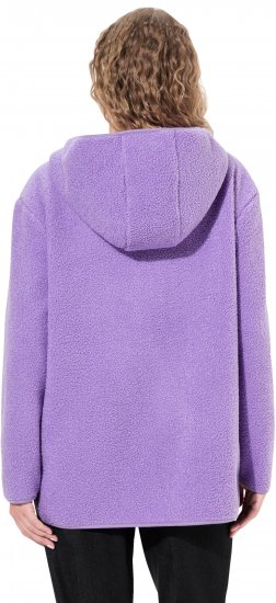 Ulla Popken Teddy Plush Long Sleeve Hoodie Pale Lilac - Naisten hupparit ja collegepaidat isot koot - 