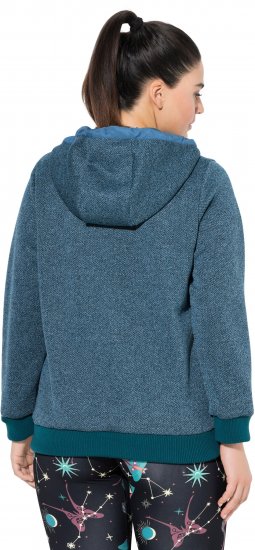 Ulla Popken Fleece-Lined Hoodie Dark Petrol - Naisten hupparit ja collegepaidat isot koot - 
