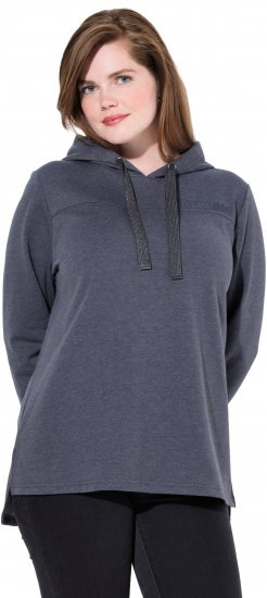 Ulla Popken Lettering GLOWING Hoodie Asphalt Grey - Painetut T-paidat naisille - 