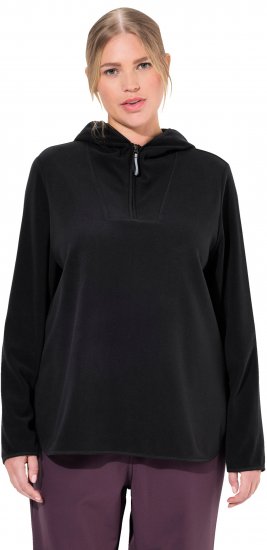 Ulla Popken Fleece Sweatshirt Hoodie Black - Hupparit ja collegepaidat - 