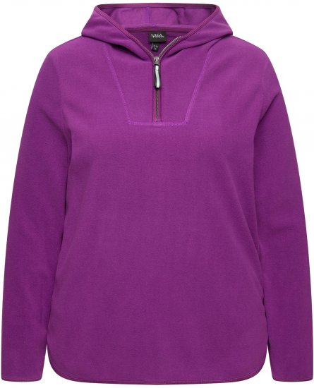 Ulla Popken Fleece Sweatshirt Hoodie Aubergine - Naisten hupparit ja collegepaidat isot koot - 