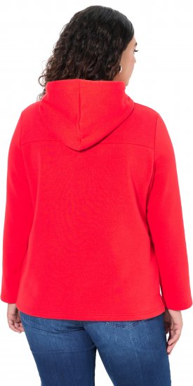 Ulla Popken TRUE Lettering Hoodie Neon Red - Hupparit ja collegepaidat - 